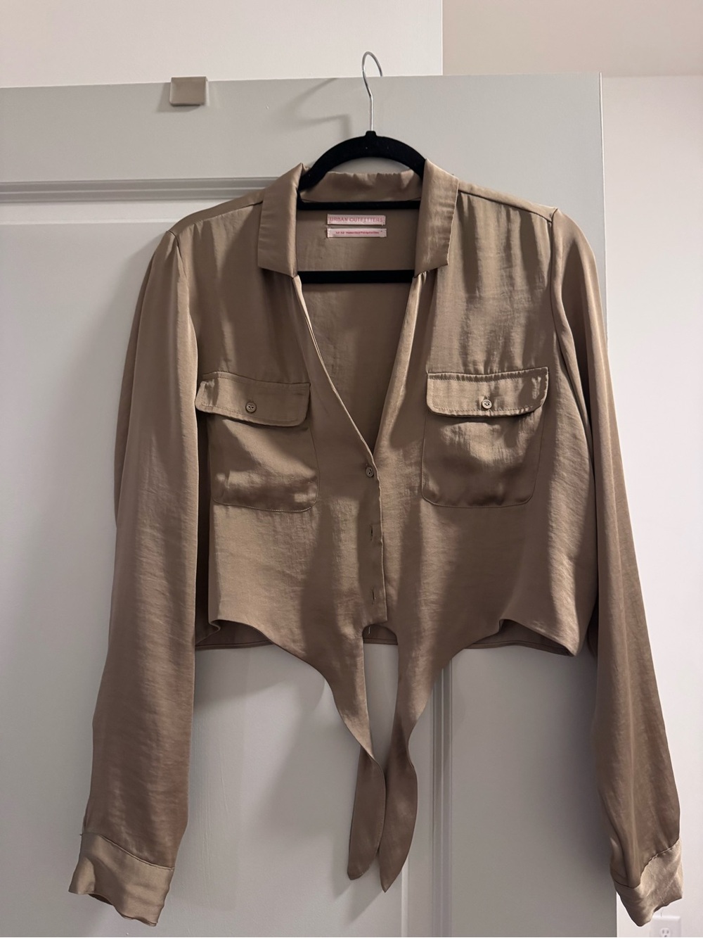 Urban outfitters olive satin top